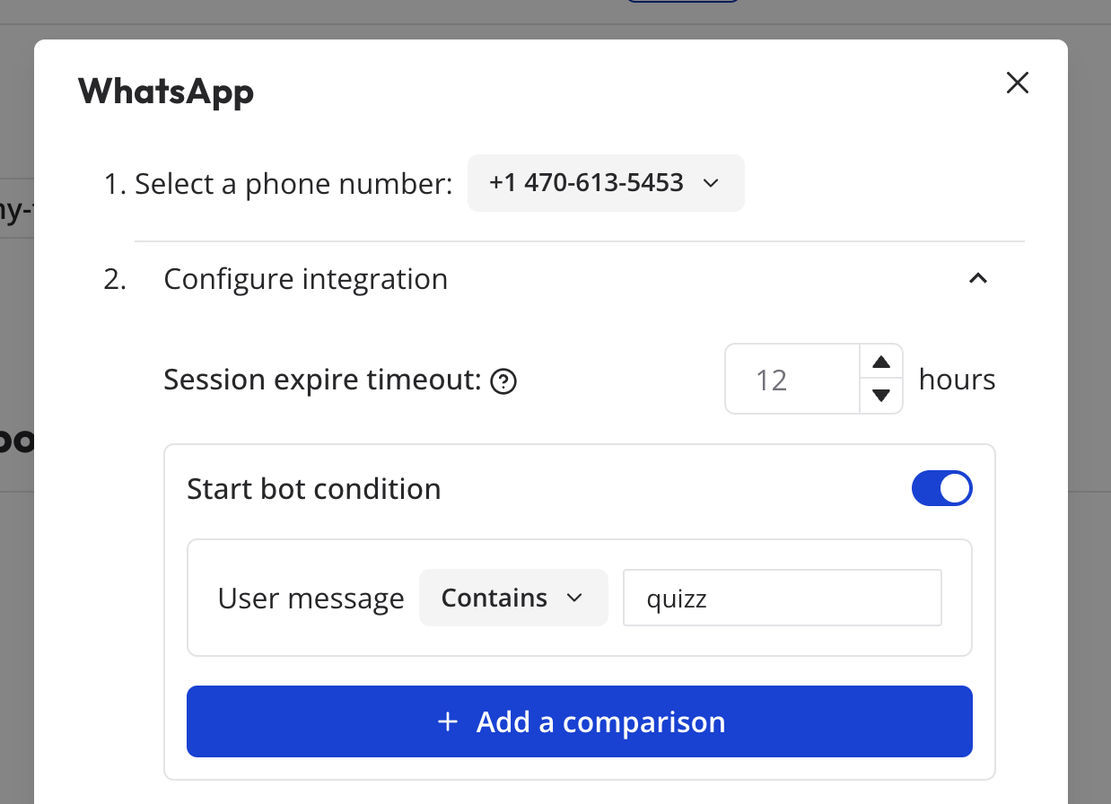 WhatsApp configure integration